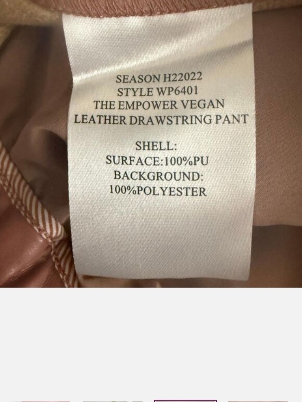 Wildfang The Empower Vegan Leather 2 Pc Suite Tux Blazer/Trousers Brown Rose - Picture 8 of 11